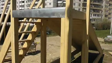 Изготовление деревянной детской горки (часть 3)