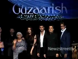 Abhi-Ash, BIg B and Hrithik launch music of Guzaarish.mp4
