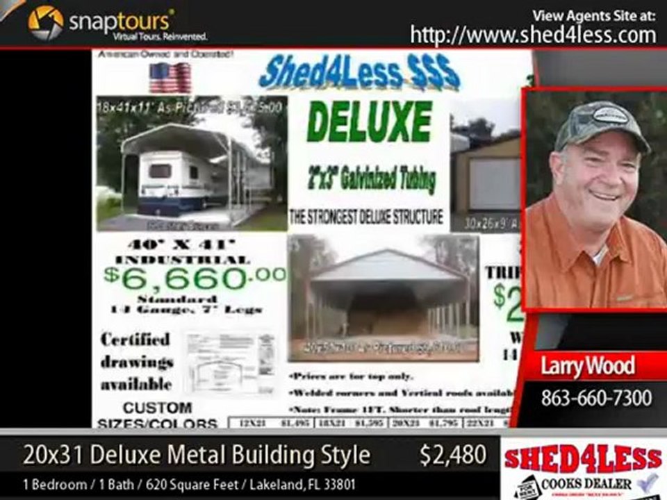 Metal Building 20x31 Deluxe Style -   shed4less