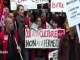 Les salariés de Virgon manifestent devant le Megastore des Champs-Elysées