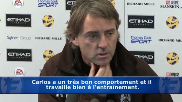 Quand Mancini évoque l'avenir de Tévez et parle de Balotelli