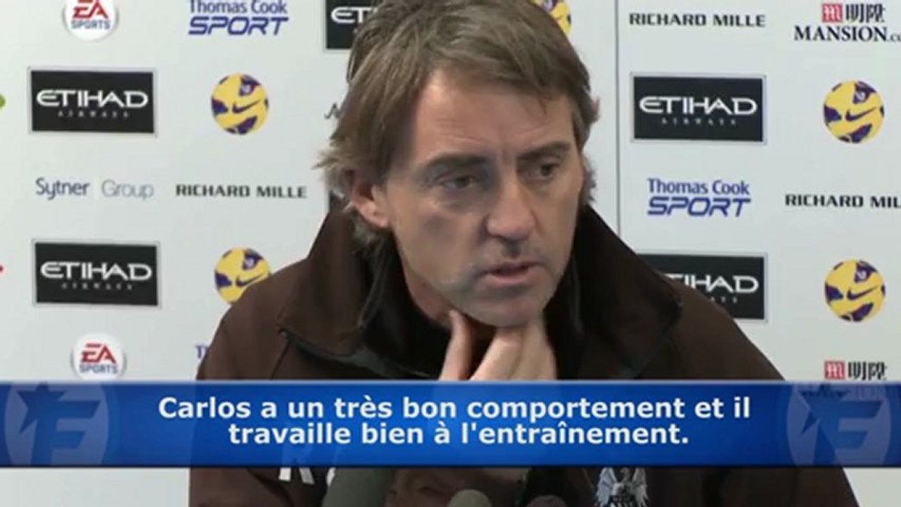 Quand Mancini évoque l'avenir de Tévez et parle de Balotelli