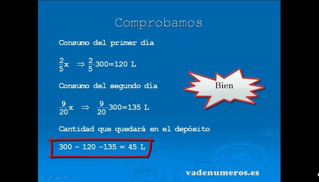 Problemas resueltos de matemáticas. Problemas con fracciones para ESO