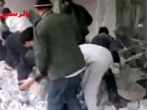 Parts of Rastan Syria reduced to rubble