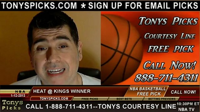 Sacramento Kings versus Miami Heat Pick Prediction NBA Pro Basketball Betting Odds Preview 1-12-2013
