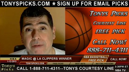 LA Clippers versus Orlando Magic Pick Prediction NBA Pro Basketball Odds Preview 1-12-2013