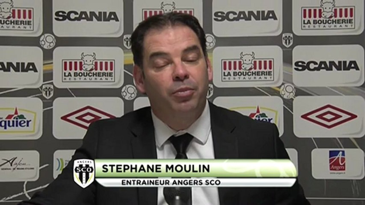 Conférence de presse Angers SCO - Clermont Foot : Stéphane MOULIN (SCO) - Régis BROUARD (CFA)