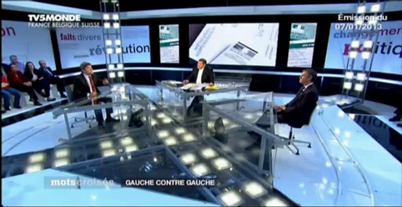 Mots Croisés Cahuzac vs Mélenchon 1-2