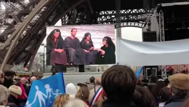 Manifestation anti mariage pour tous au Champ-de-Mars