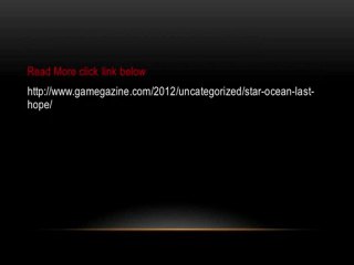 Feedback video game Star Ocean the last hope