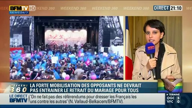 Après la manif anti mariage pour tous, Najat Vallaud-Belkacem sur BFMTV