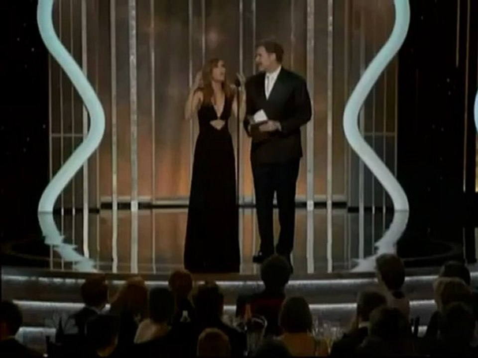 Kristen Wiig and Will Ferell presenting Best Actress in A leading role Golden Globes 2013