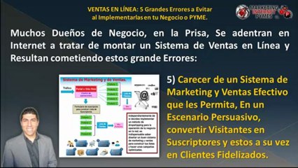 VENTAS EN LINEA: 5 Grandes Errores a Evitar en tu Negocio o PYME - (Marketing Internet Pymes ©)