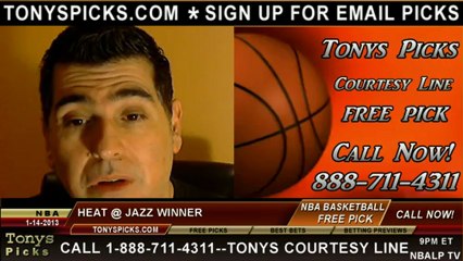 Utah Jazz versus Miami Heat Pick Prediction NBA Pro Basketball Odds Preview 1-14-2013