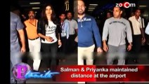 Salman & Priyanka maintained distance at the airport.mp4
