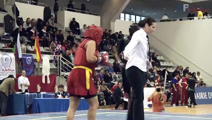 Open de France de Wushu Sportif 2012 / Finale Sanda F Seniors -52kg / Sarah Belala vs Samia Bennia