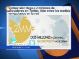 Globovisión supera los 2 millones de seguidores en Twitter, líder entre los medios venezolanos en la red