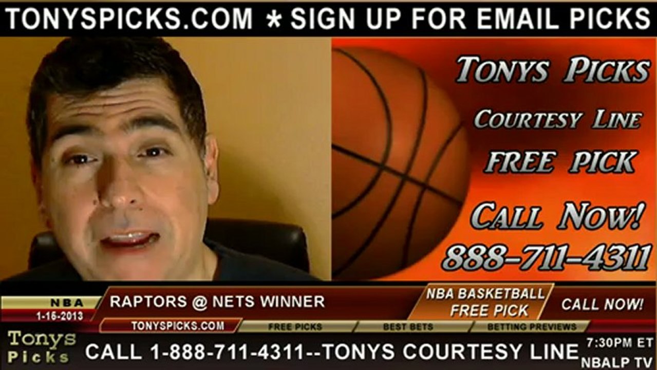 Brooklyn Nets versus Toronto Raptors Pick Prediction NBA Pro Basketball Odds Preview 1-15-2013