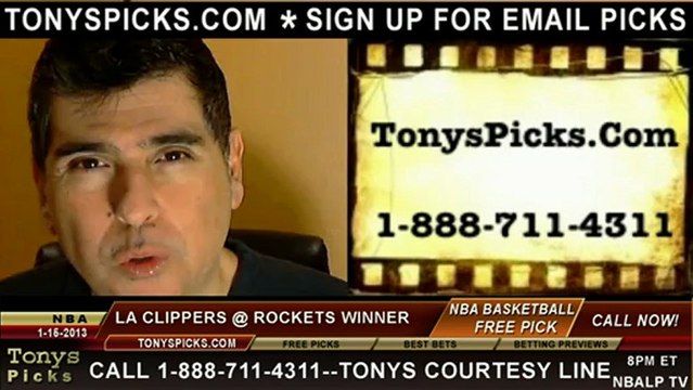 Houston Rockets versus LA Clippers Pick Prediction NBA Pro Basketball Odds Preview 1-15-2013