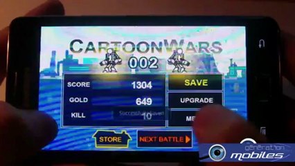 Cartoon Wars sur Samsung Galaxy S2 Android - www.generationmobiles.net