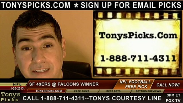 Atlanta Falcons versus San Francisco 49ers Pick Prediction NFL Pro Football NFC Championship Playoff Odds Preview 1-20-2013