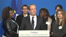 François Hollande signe les 1ers contrats d'avenir à Chelles