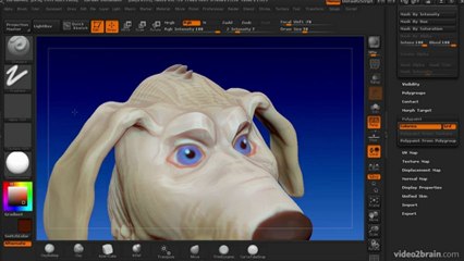 Making-of accéléré de la création de la tête d'un chien dans ZBrush 4