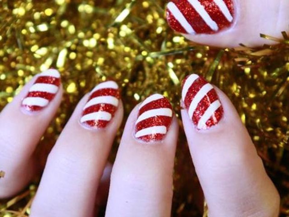 How To Do Candy Stick Nail Art