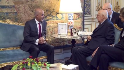 Napolitano - Incontro con il Presidente del Congresso Nazionale Generale della Libia (12.01.13)