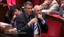 [ARCHIVE] Réforme des rythmes scolaires : réponse de Vincent Peillon à Didier Quentin lors des questions au Gouvernement à l'Assemblée nationale, le 15 janvier 2013