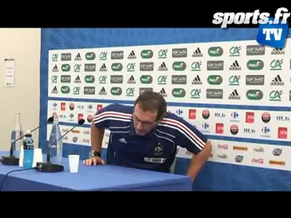 Laurent Blanc et Florent Malouda dans leur préparation à Clairefontaine