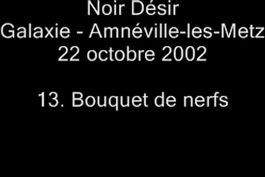 13. Bouquet de nerfs - NOIR DÉSIR au Galaxie d'Amnéville le 22 octobre 2002