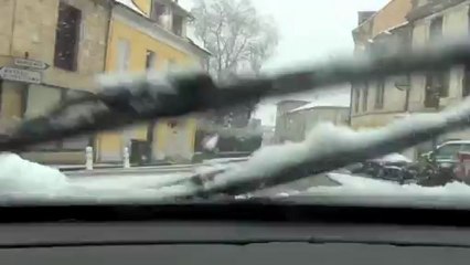 Bergerac : le centre ville sous la neige