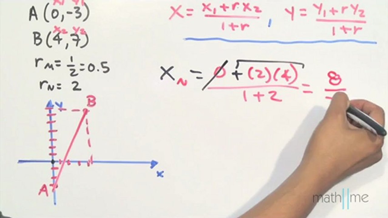Coordenadas para trisecar un segmento