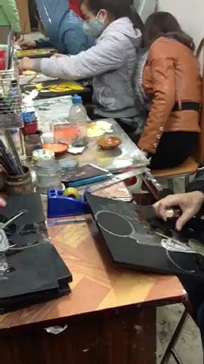 Fabrication tableau de nacre