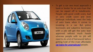 Car Loans For Unemployed