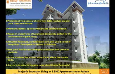 Kumar Peninsula-Elegance & Comfort at 3 BHK flats in Baner