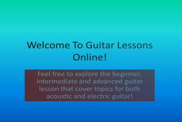 Welcome To Guitar Lessons Online!
