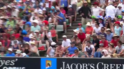 Open d'Australie: Coup de raquette de Tsonga.