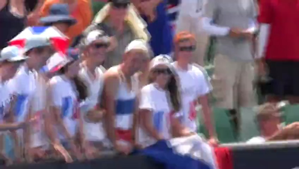 Open d'Australie: Tsonga balle de match!!!! Jeu, sept et match.