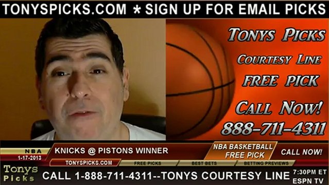 Detroit Pistons versus New York Knicks Pick Prediction NBA Pro Basketball Odds Preview 1-17-2013