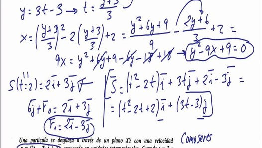 Problema resuelto de cinematica (23) dada ecuación de la