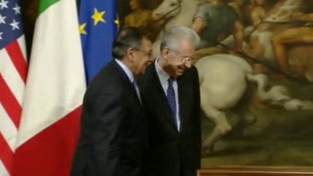 Roma - L'arrivo del Segretario alla Difesa americano, Leon Panetta (16.01.13)