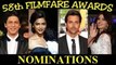 58th Filmfare Awards 2013 NOMINATIONS LIST