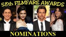 58th Filmfare Awards 2013 NOMINATIONS LIST