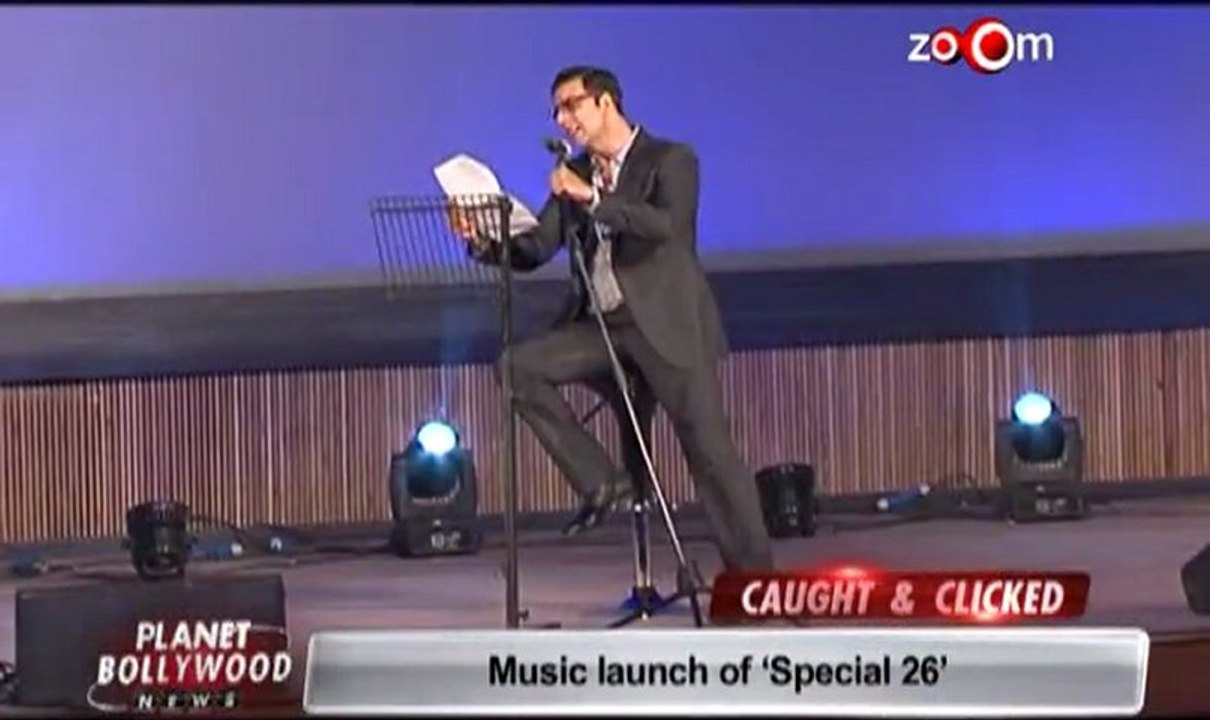 Akshay shows his singing skills at the music launch of Special 26