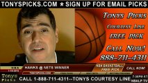 Brooklyn Nets versus Atlanta Hawks Pick Prediction NBA Pro Basketball Odds Preview 1-18-2013