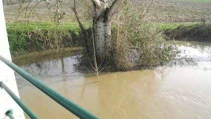 L'Arros enfle à  Cazaux-Villecomtal jeudi 17 janvier 2013