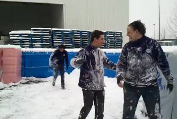 Les joies de la neige au taf