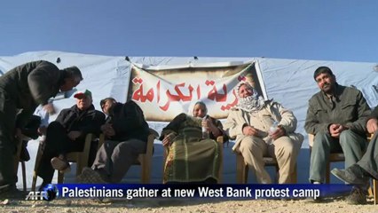 Palestinians gather at new West Bank protest camp